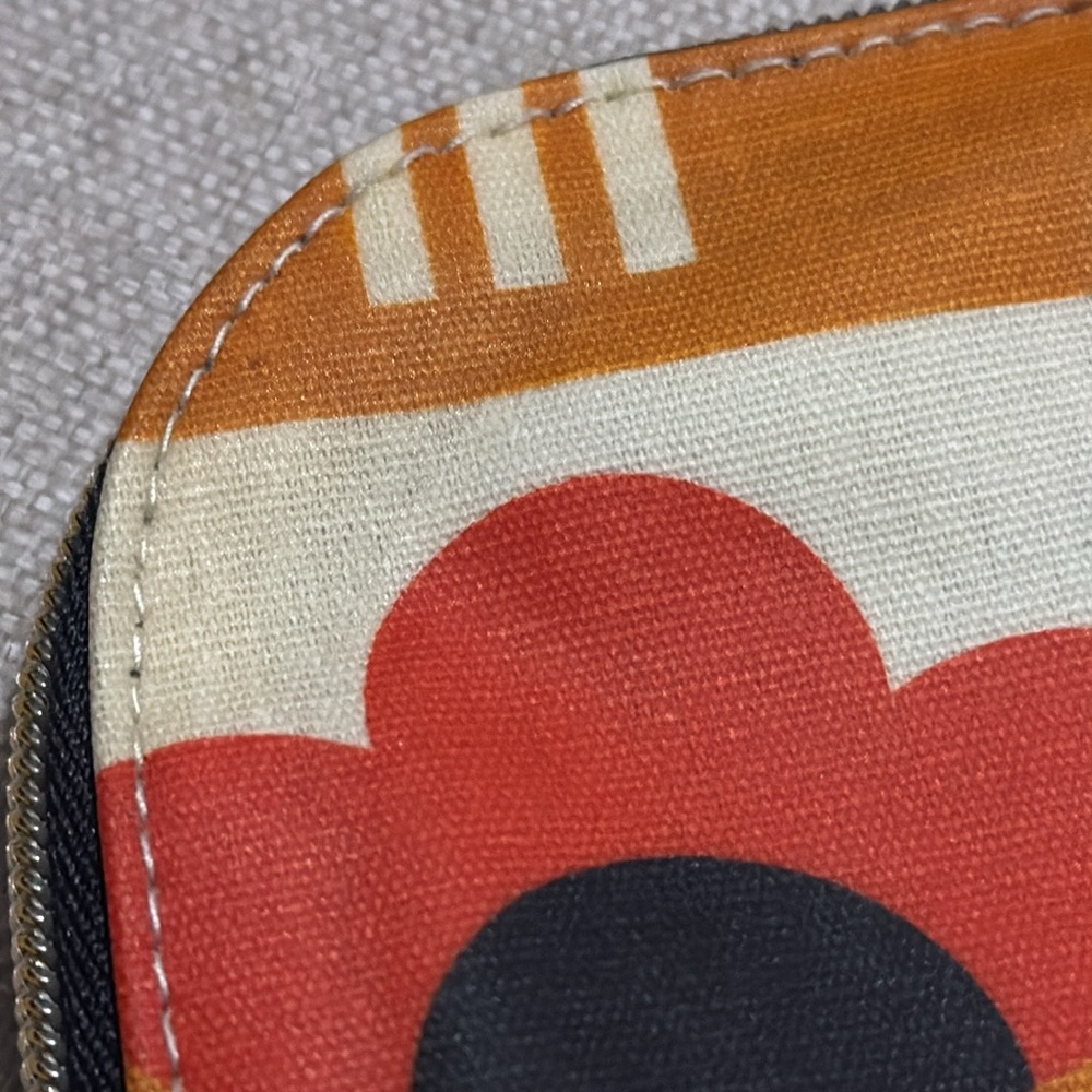 Orla Kiely for Target-Zipper Pouch with Wristlet Strap-Red/Orange/Navy/Cream-GUC - Picture 7 of 14